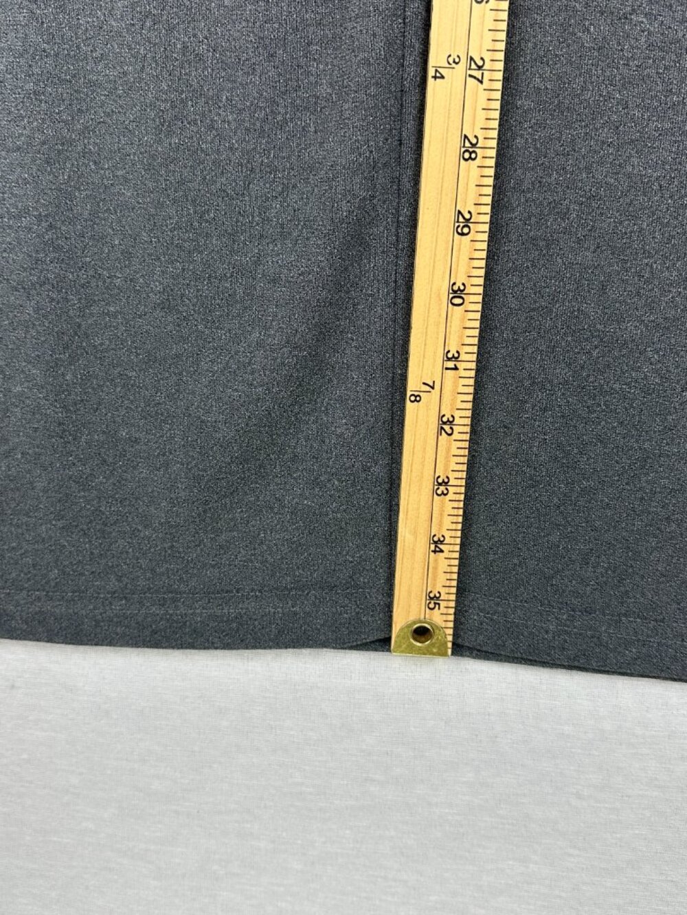 VINTAGE "IN MODA" MAXI SKIRT SOLID GREY STRAIGHT 36" LENGTH SIDES SLITS SIZE 11 - Picture 8 of 11